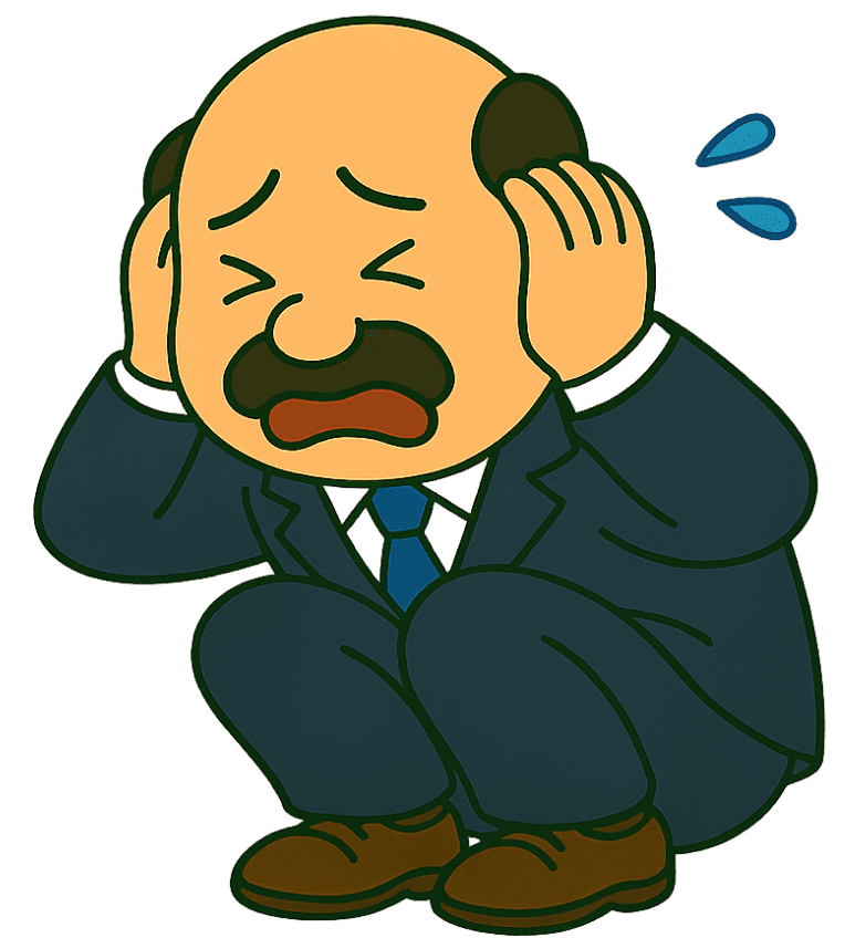 重圧に頭をかかえる社長